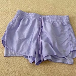 Hydrangea colored athletic shorts